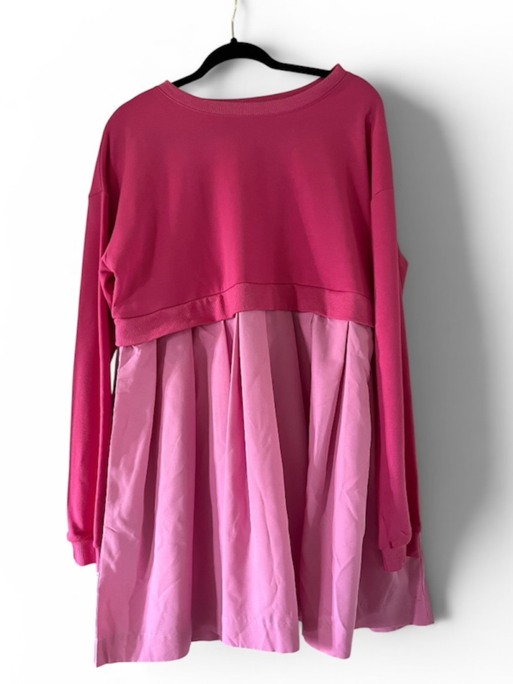 Pink Two-Tone Dress Sweatshirt